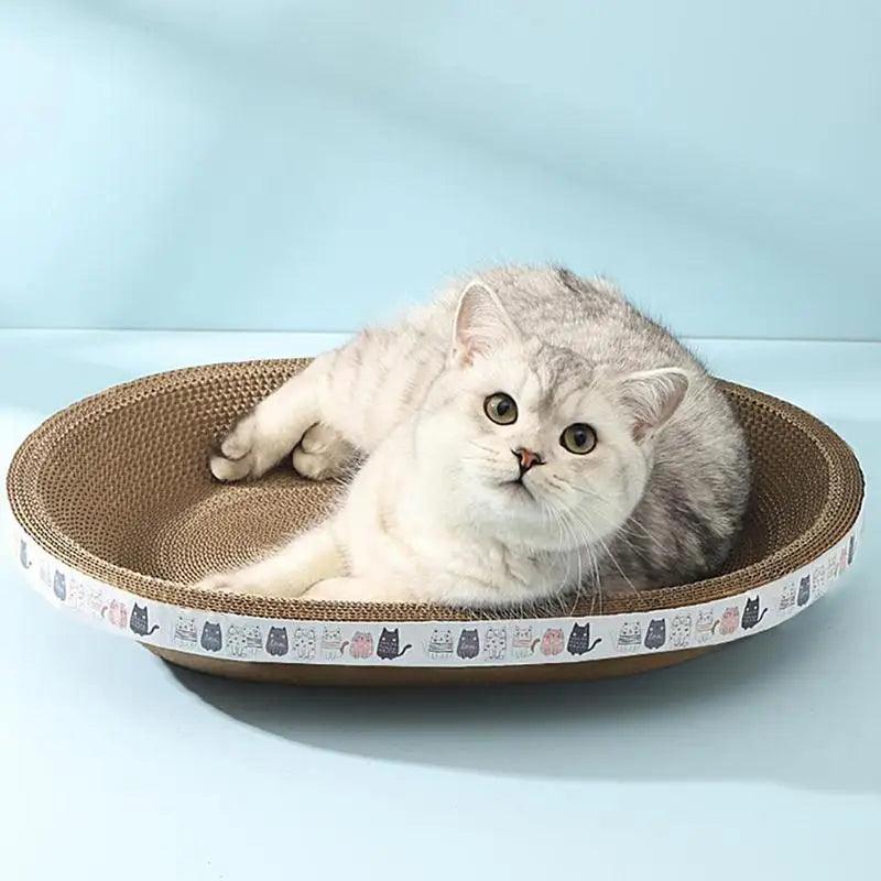 New Corrugated Cat Scratcher Cat Scrapers Round Oval Grinding Claw Toys for Cats Wear-Resistant Cat Bed Nest Cat Accessories