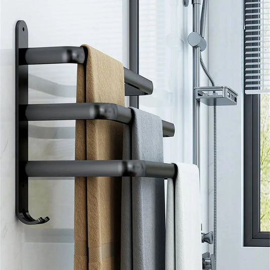 Bathroom Towel Rack 3 Layers No Drill Towel Holder Shower Rack Aluminum alloy Storage Shelf  Bathroom Accessories