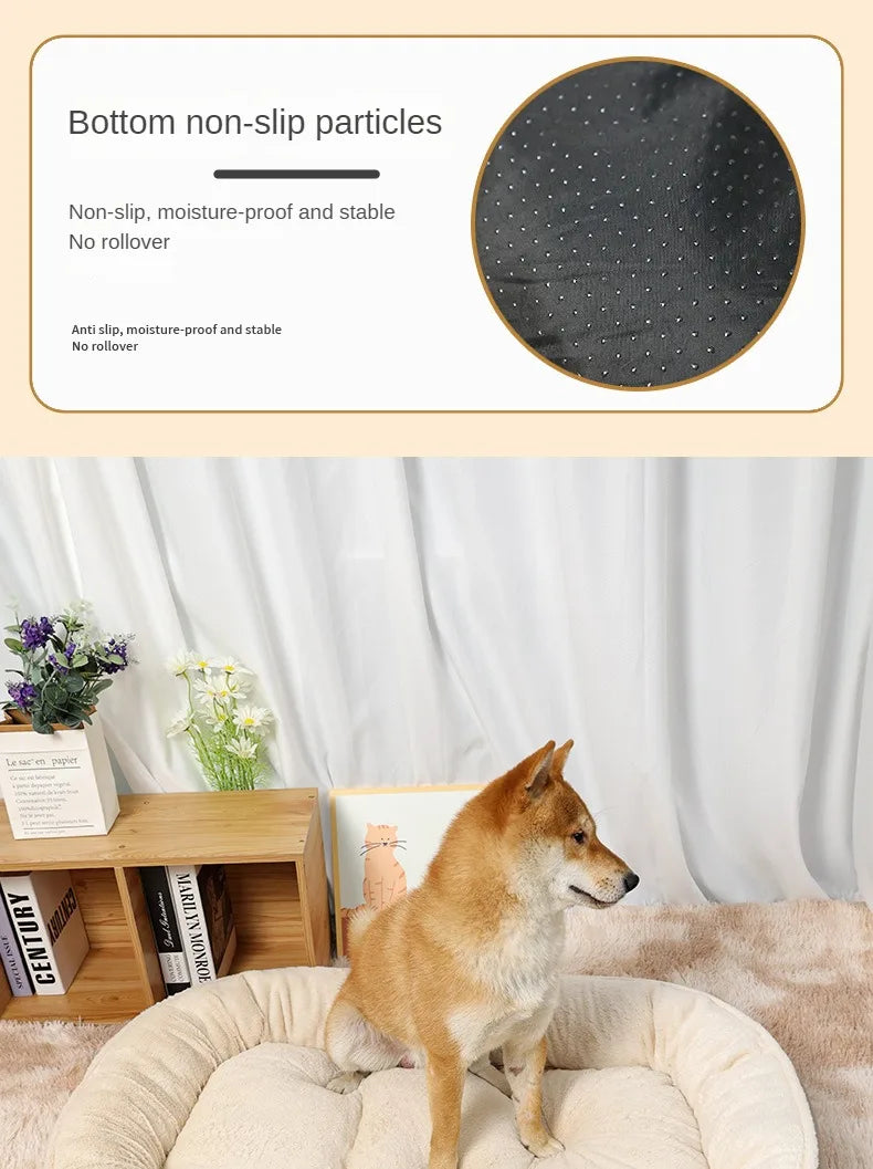 Dog Beds Sofa Accesorios Para Perros Supplies Kennel House Easy to Clean Splash Medium Puppy Imitation Suede For Odor Prevention