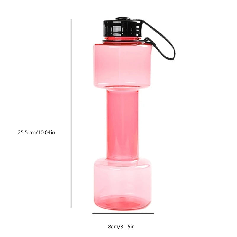 Water Bottle, 700ml Dumbbell Shaped Water Bottle Leak Proof Lid Exercise Sports Water Bottle Fitness Gym Training Cup Dropship