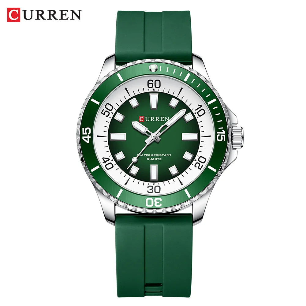 CURREN Brand 44MM Large Dial Male quartz Wristwatch  Sport Waterproof Simple Men's Watch With Luminous Hands