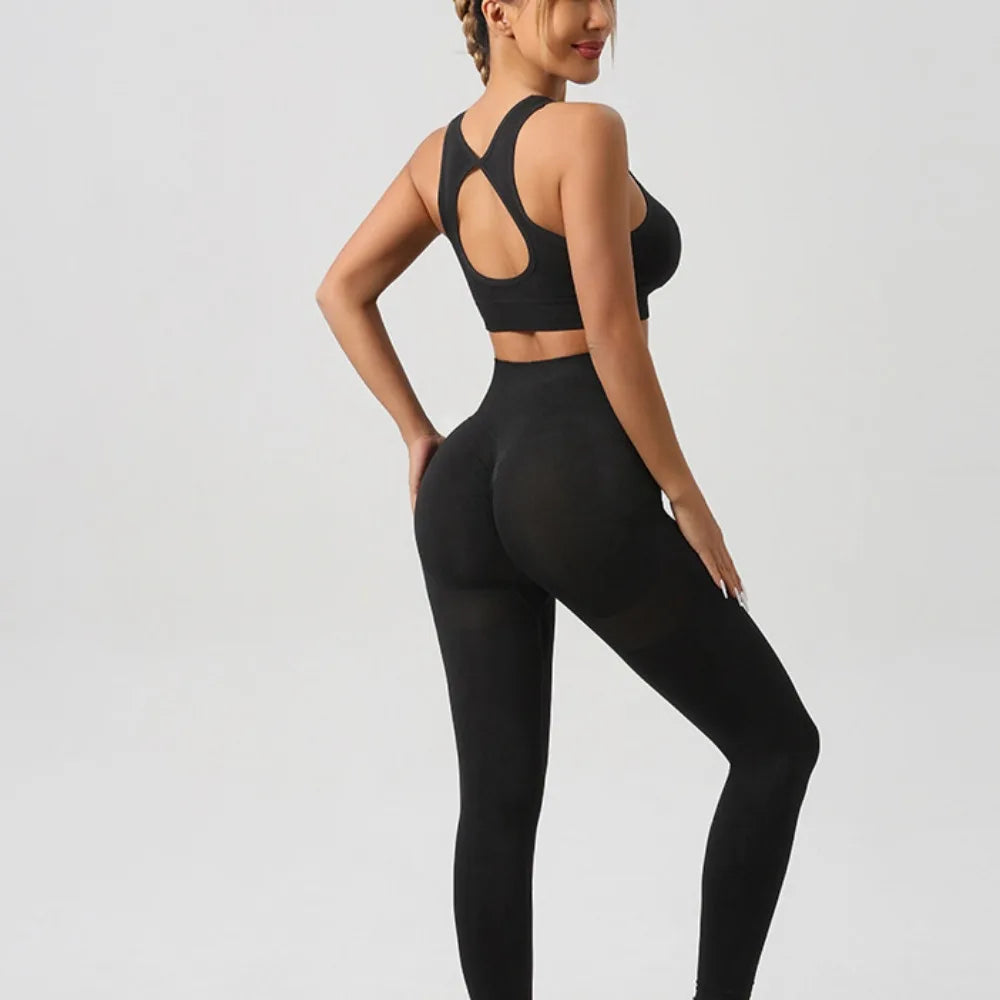 Yoga Suit Women's High-waist Elastic Abdomen and Hips Beautiful Back Sports Running Quick-drying Fitness Yoga Trousers