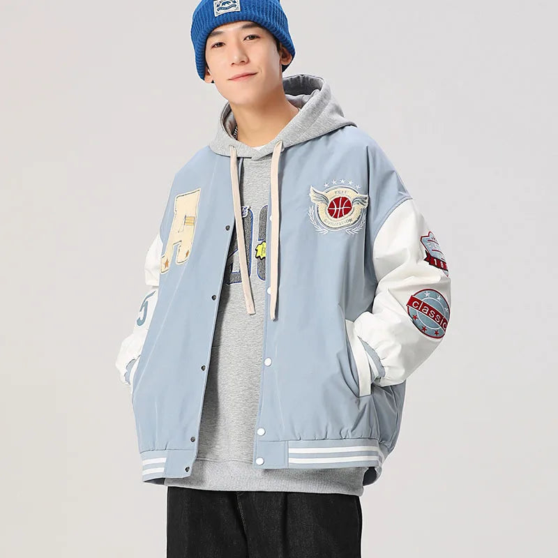 Hip Hop Bomberjacken Herren Hochwertige Tiger Letter Flocking Stickerei Ärmel Baseballjacke Übergroßer Mantel Unisex