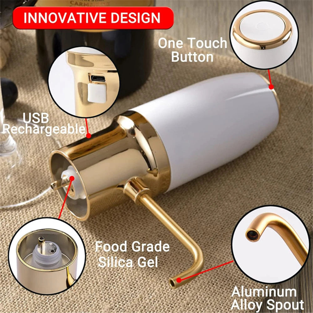 USB-Lade-elektrischer Wein-Dekanter Tragbarer intelligenter automatischer Wein-Pumpe-Ausgießer-Spender Wein-Werkzeuge Edelstahl-Wein-Belüftungs-Dekanter