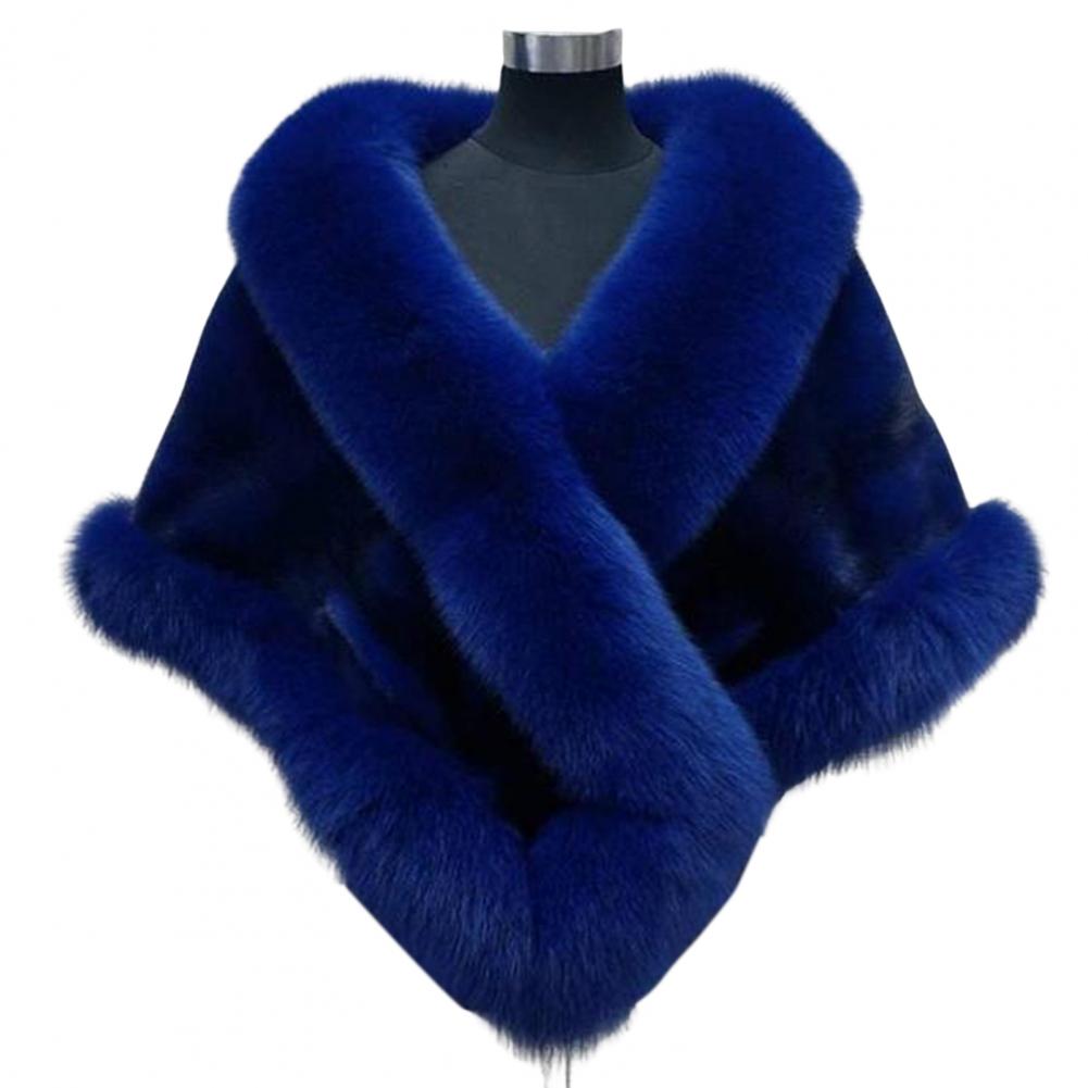 Faux Fur Shawl Faux Rabbit Collar Winter Shawls Elegant Bridal Fur Wrap Shawl Plush Warm Cape Coat Fluffy Poncho Women Jacket