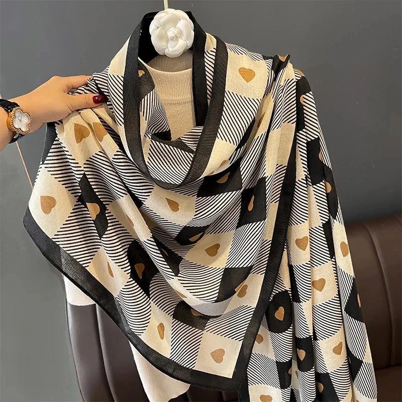 Scarf Women Luxury Brand Winter Cotton Hijab Head Scarves Bandana Female Foulard Pashmina Cheveux Bufanda Shawls and Wraps