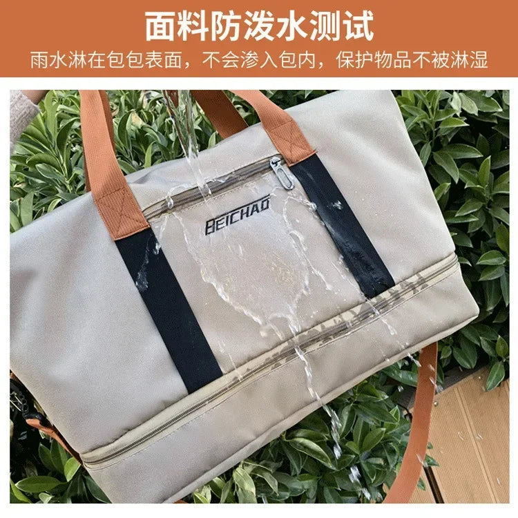 Fashion Gym Fitness Bags For Women Large Capacity Men's Sports bag Waterproof Weekend Voyage Female Messenger Bag Dry And Wet