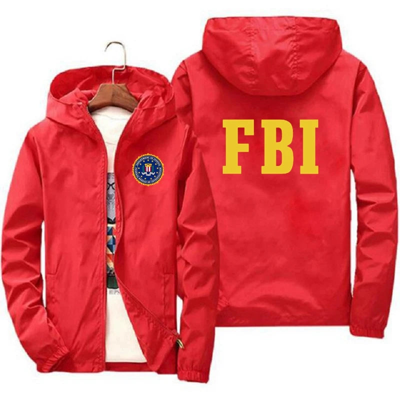 Fashion Zipper Men Women Hoodies Jacket FBI Print Sport Hip Hop Casual Zip Up Unisex Long Sleeve Hoodie Jacket Coat Top 7XL