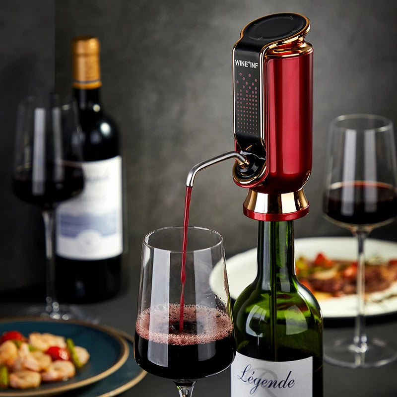 USB Charging Electric Red Wine Decanter Auto Quick Wine Aerator Vacuum Fresh-keeping 10-Days Whiskey Dispenser Cider Wine Pourer