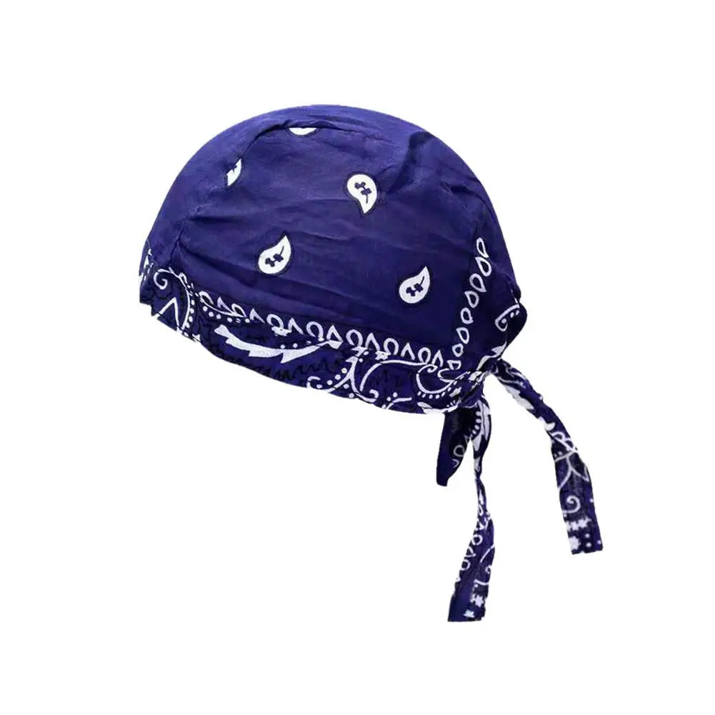 Outdoor Cycling Hat Pirate Hat Pure Cotton Printed Square Scarf Hat Headband Rag Durag Cap Beanie Wrap Hip hop Headscarf Hat