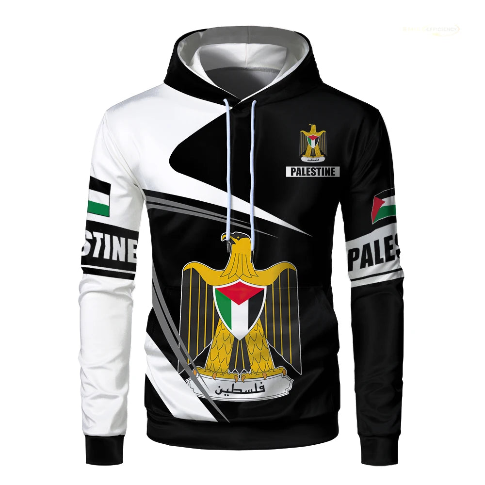 Palestine Flag 3D Print Men Women Hoodie Palestinian National Emblem Graphic Sweatshirt Casual Oversized Harajuku Sport Pullover