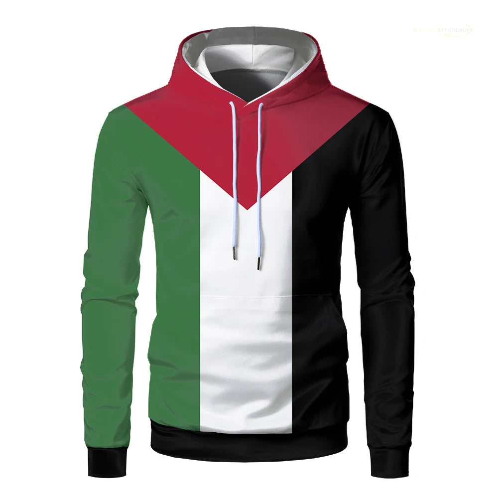 Palestine Flag 3D Print Men Women Hoodie Palestinian National Emblem Graphic Sweatshirt Casual Oversized Harajuku Sport Pullover