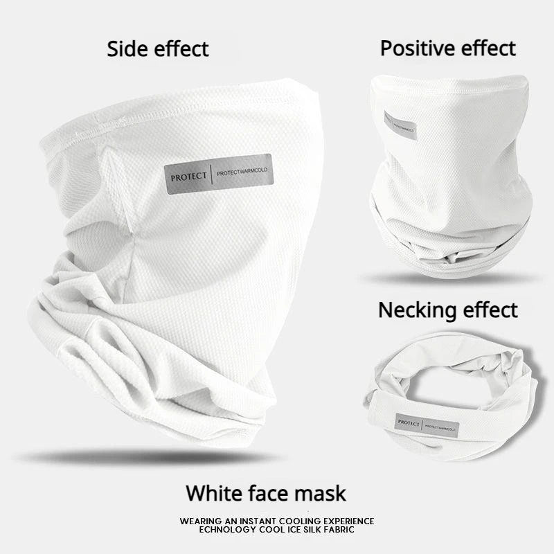 Summer Sunscreen Ice Silk Mask Neck UV Protection Face Cover Sunscreen Face With Brim Outdoor Cycling Sun Protection Hats Caps