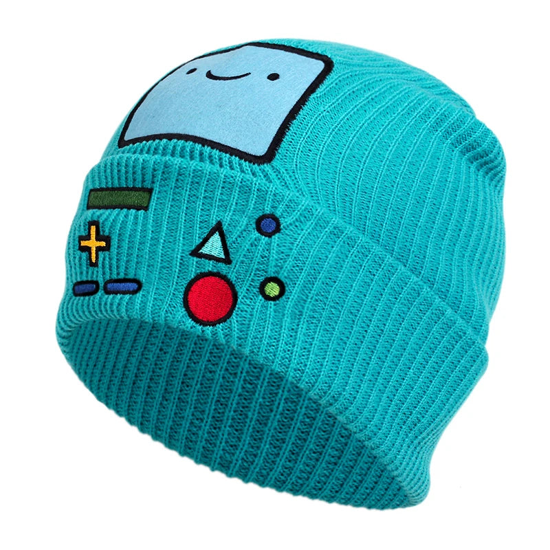 New Cartoon Adventure Time Casual Beanies For Women Men Hip Hop Beanie Hat Lovely Warm Knitted Skull Bonnet Gorros Ski Skullies