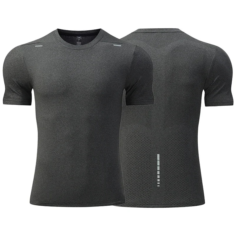 Men's Summer Loose Breathable Short Sleeve Outdoor Cycling Quick Dry Top Running Tracksuits Fitness T-shirts Muscle Tights