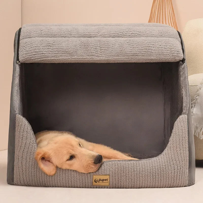 New Kennel Winter Warm Medium Large Dog Golden Retriever Removable and Washable Closed Room Bed Villa Cat Nest Pet Supplies