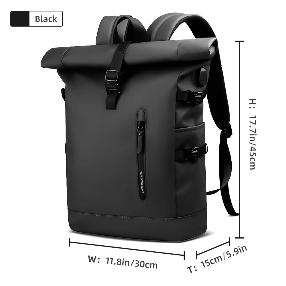 HK Expandable Travel Backpack Men Large Capacity Waterproof 15.6” Laptop Bag Hiking Rucksack Cycling Daypack Bag with USB Port