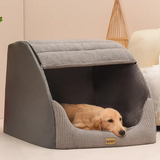 New Kennel Winter Warm Medium Large Dog Golden Retriever Removable and Washable Closed Room Bed Villa Cat Nest Pet Supplies