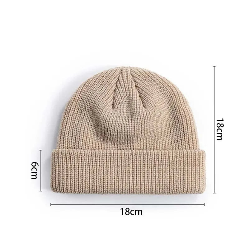 Rimiut Strickmütze für Damen und Herren, Wollmütze, modisch, schlicht, warm, Skullies, Beanies, solide Herbst-/Wintermütze, trendiger Stil