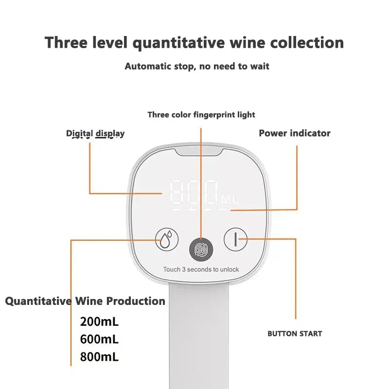 Electric Wine Separator Smart Alcohol Dispenser Quick Aerating Awakening Wine Decanter Dispenser Pump Bar Wine Pourer for Party