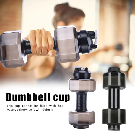 550ML Large Capacity Dumbbells Cold Water Bottle Outdoor Running  Bicycle Cycling Gym Fitness Sport Shaker Leak-proof Kettle