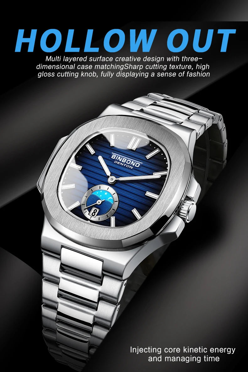 BINBOND Neue Casual Business Uhr Männer Luxus Quarzuhr Leuchtende Wasserdichte Datum Mode Quarz armbanduhren Relógio Homem