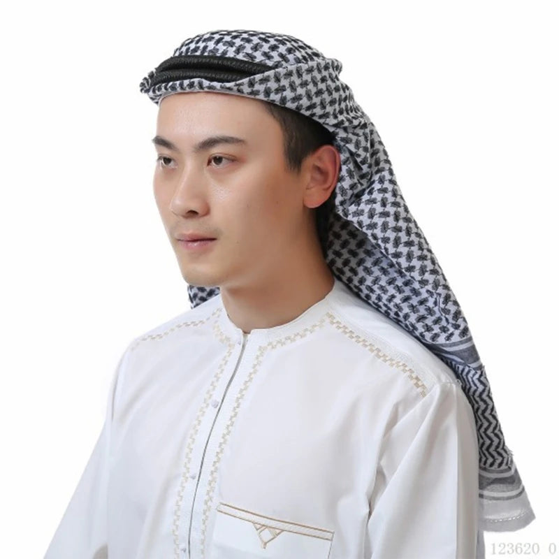 2023 New Ramadans Muslims Dress Abayas Dubai Casual Kaftan Robe Islamic Costume with Arab Head Scarf Keffiyeh Set Gifts for Men