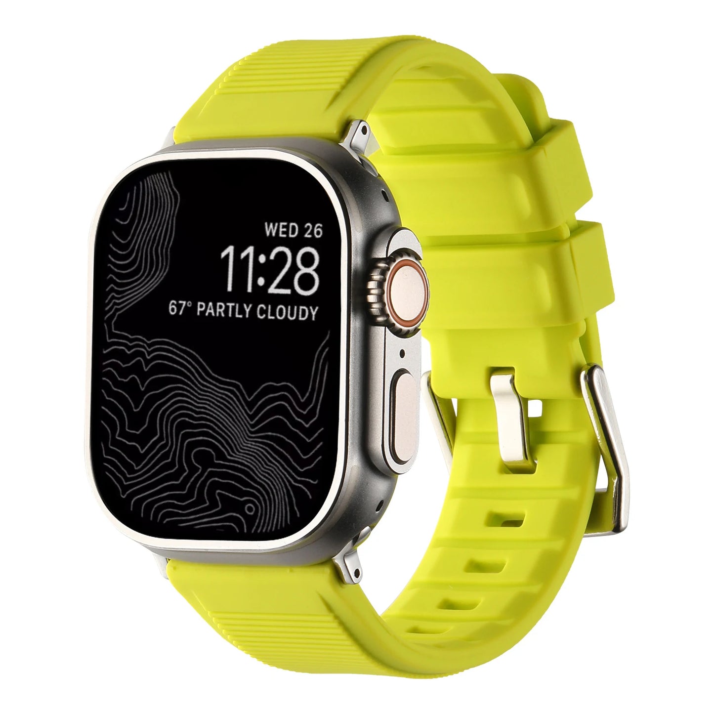 Rugged Strap For Apple Watch Band 44mm 45 mm 49mm 45mm 41mm 40mm Fluororubber Wrist Bracelet iWatch Series 10/5/6/7/8/9/Ultra 2