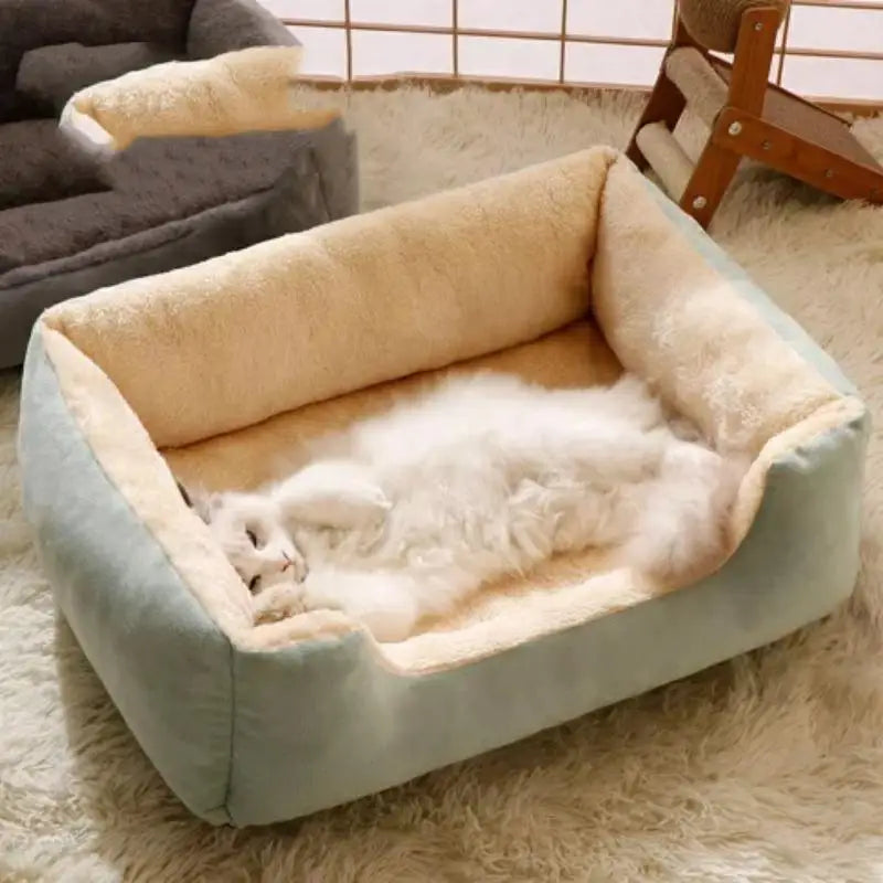 Large Pet Cat Bed Sofa Warm House， dog beds，Square Nest Pets Kennels for Small Dogs Cats Winter Puppy Kittens Sleeping Baskets