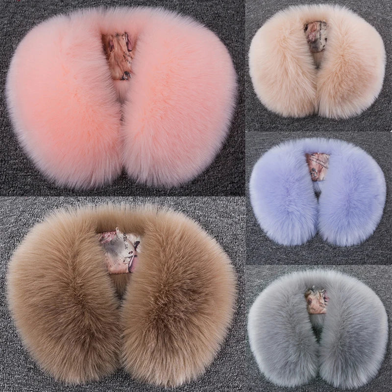 Winter Warm Scarf for Women Faux Fur Scarf Shawl Plush Fake Fur Collar Fluffy Neck Collars Soft Warm Scarives for Down Jacket