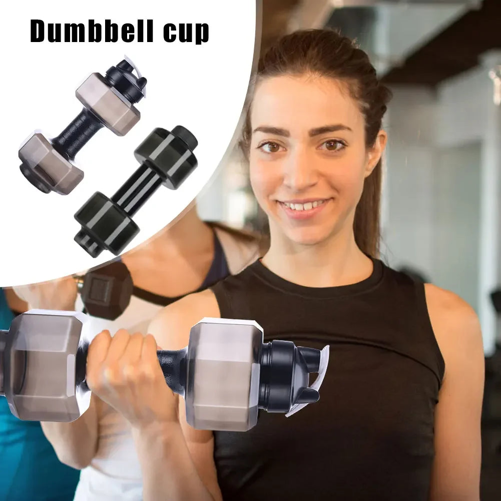 550ML Large Capacity Dumbbells Cold Water Bottle Outdoor Running  Bicycle Cycling Gym Fitness Sport Shaker Leak-proof Kettle