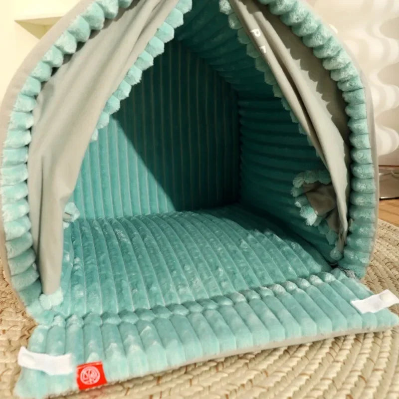 Dog Bed Cozy Cave Washable Cat Tent House with Soft Cushion Warm Funny for Small Medium Baby Pet Accessories Beds and Furniture