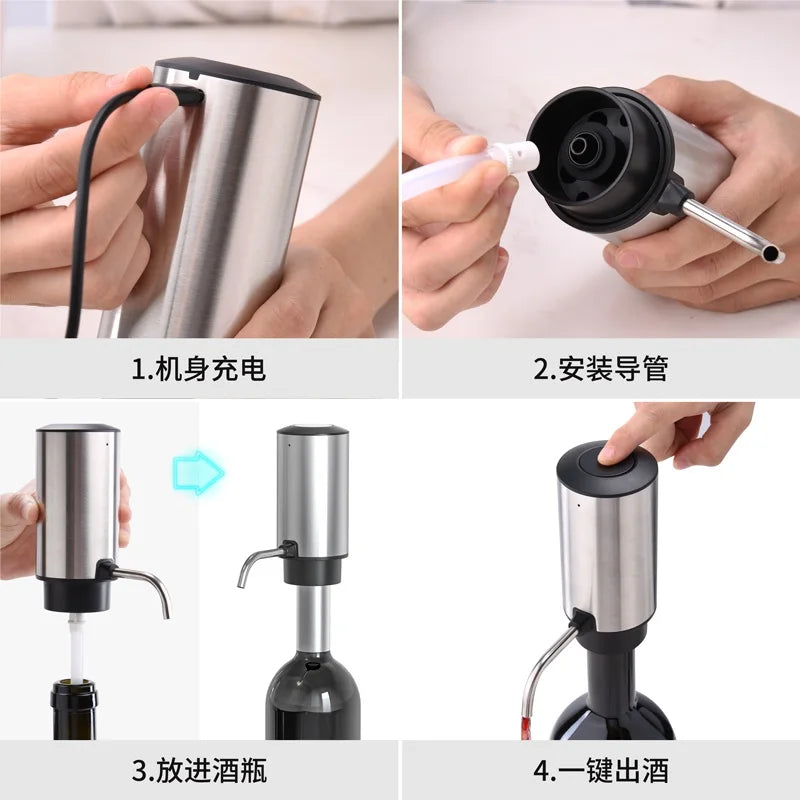 New intelligent electronic decanter for red wine electric fast wine separator European style creative pouring and sorting device