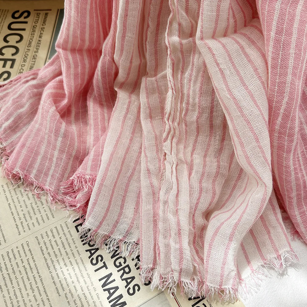 Cotton Linen Men Scarf Fashion Brand Men's Striped Scarves Winter Warm Neckerchief Pashmina Casual Tassel Bufandas Shawls