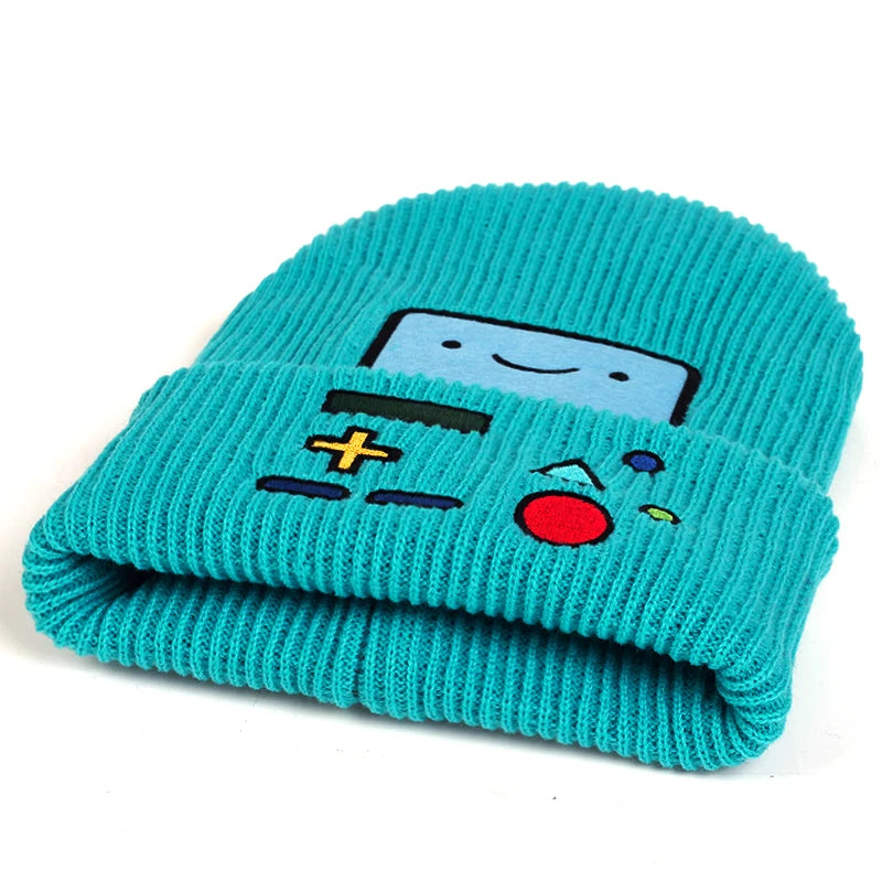 New Cartoon Adventure Time Casual Beanies For Women Men Hip Hop Beanie Hat Lovely Warm Knitted Skull Bonnet Gorros Ski Skullies