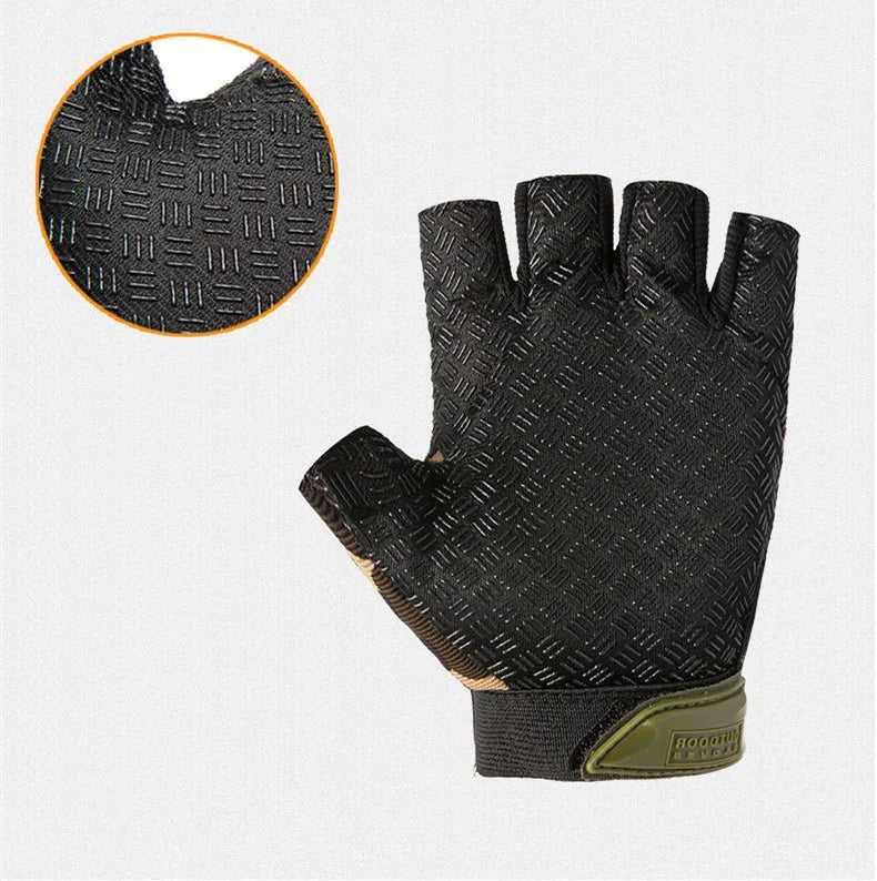 Fingerless Gloves Camouflage Mittens For Fitness Gym Male Anti-skid Motorcycle Men Women Moto Half Finger Fitness Gloves