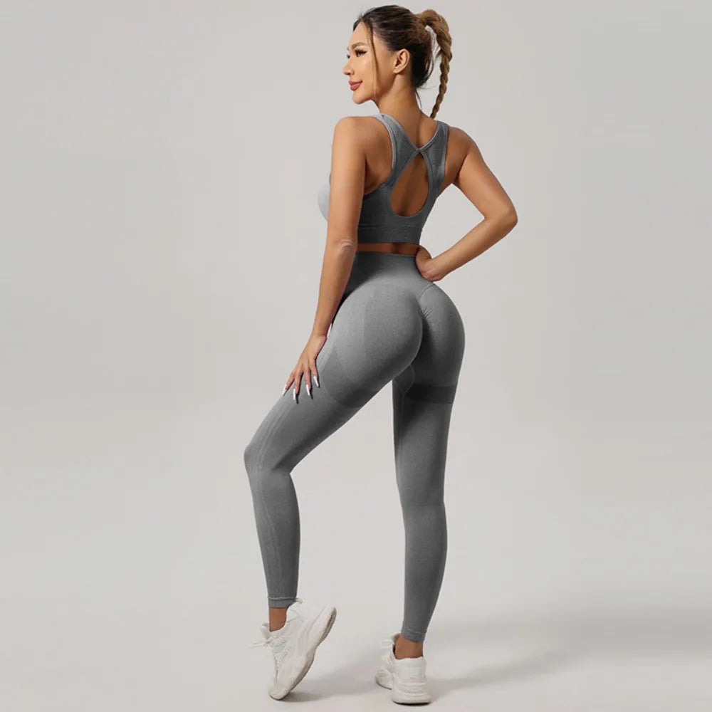 Yoga Suit Women's High-waist Elastic Abdomen and Hips Beautiful Back Sports Running Quick-drying Fitness Yoga Trousers