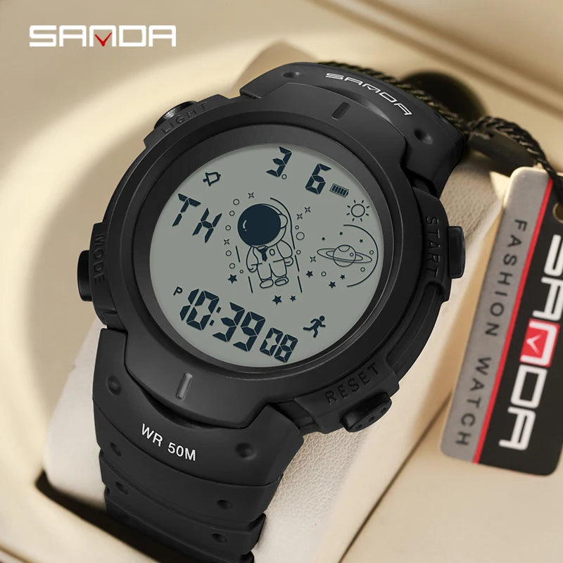 SANDA Brand New Arrival Fashion Men's Digital Watch Alarm Mode Pedometer Military Sport Waterproof Men Watch Relogio Masculino