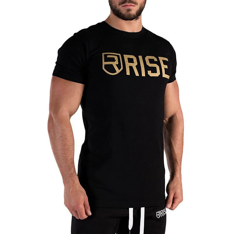 Men's Clothing Summer Casual T-shirt Gym Fitness Shirt Sports Running Tee Basketball Short Sleeve T-shirt Workout Sweatshirt