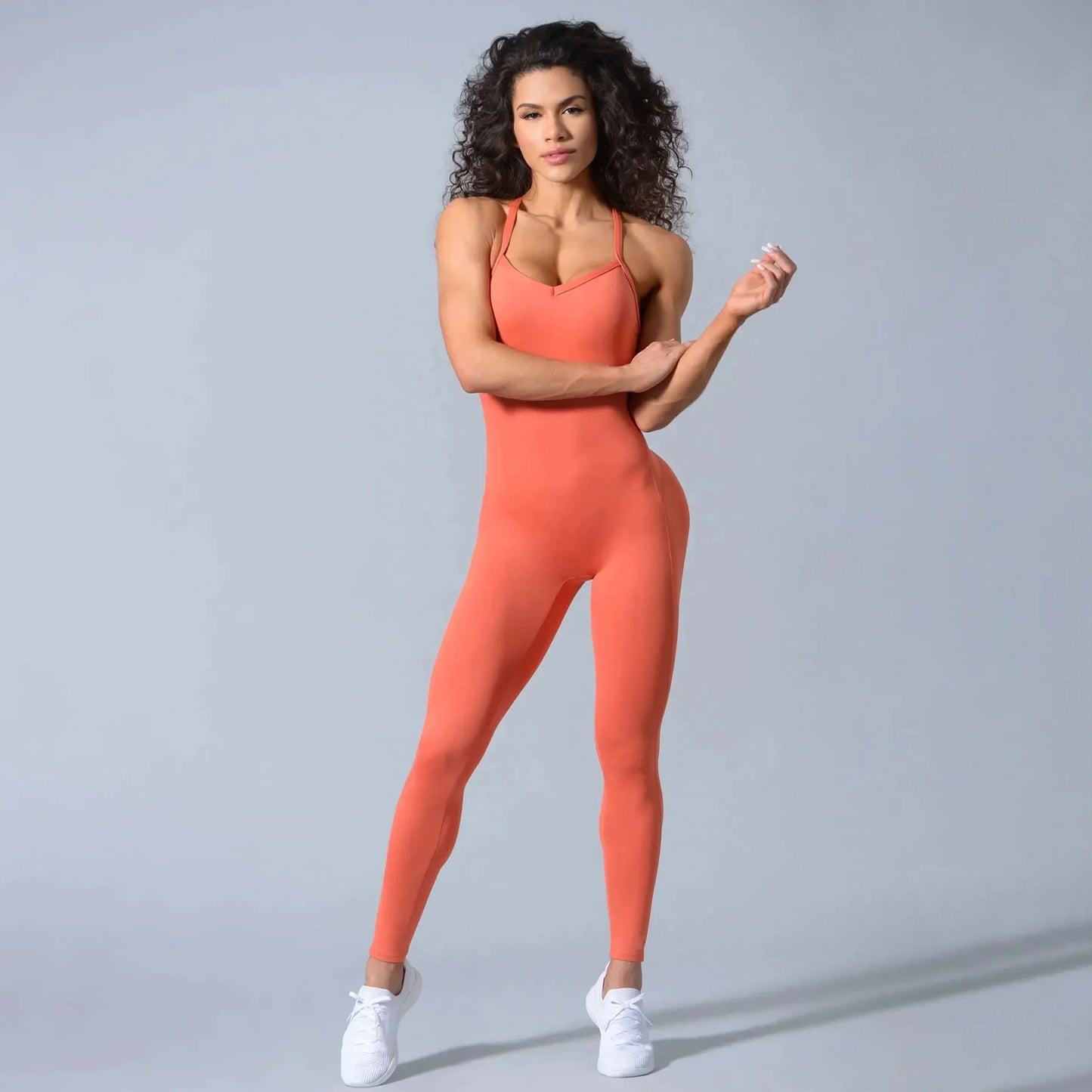 Women Athleisure Fitness Bodysuit 2023 Backless One Piece Yoga Jumpsuit Sports Gym Workout Clothes for Women Tights Active Wear