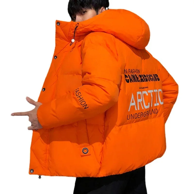 Men Harajuku Colorful Bubble Coat Winter Jacket 2023 Mens Streetwear Hip Hop Parka Korean Yellow Black Clothes Puffer Jackets