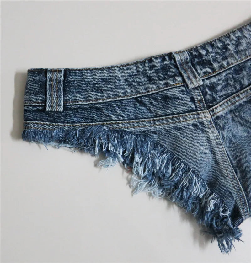 Low Waist Shorts Mini Hot Jeans Dance Thong Bar Shorts Denim Beach Casual Lady