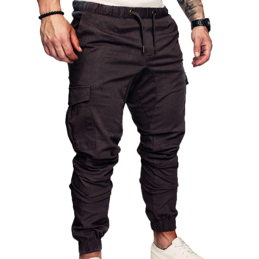 Sweatpants  Streetwear Trousers Men's Pants Waist Drawstring Ankle Tied Skinny Cargo Pants Men Casual Solid Color Pants