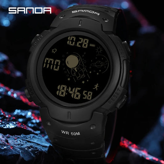 SANDA Brand New Arrival Fashion Men's Digital Watch Alarm Mode Pedometer Military Sport Waterproof Men Watch Relogio Masculino