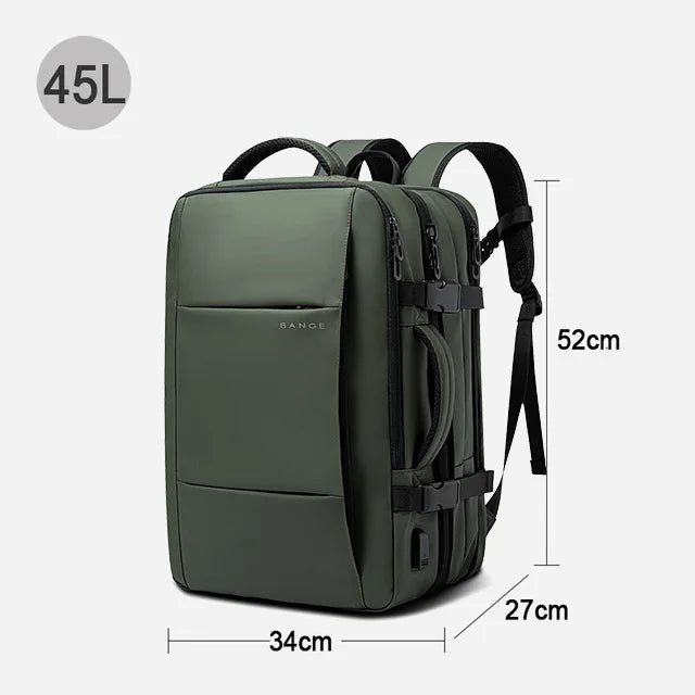 BANGE Travel Backpack Men Business Backpack School Expandable USB Bag Large Capacity 17.3 Laptop Waterproof Fashion Backpack