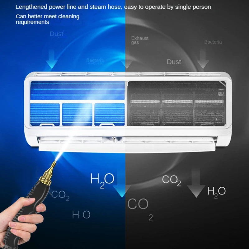 2500W Steam Cleaner High Temperature Household Sterilization Air Conditioner Kitchen Hood Car Steam Cleaner US Plug/ EU Plug