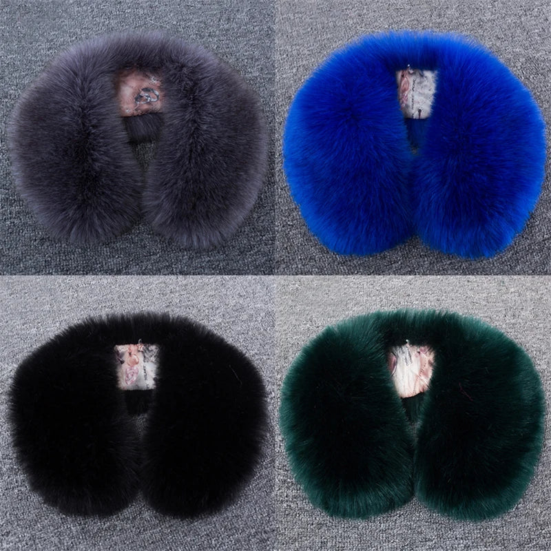 Winter Warm Scarf for Women Faux Fur Scarf Shawl Plush Fake Fur Collar Fluffy Neck Collars Soft Warm Scarives for Down Jacket