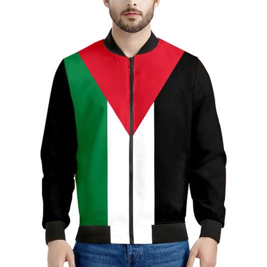 Palestine Zipper Jacket Free Custom Made Name Number Print Photo Coats Palaestina Nation Flag Tate Palestina College Clothes