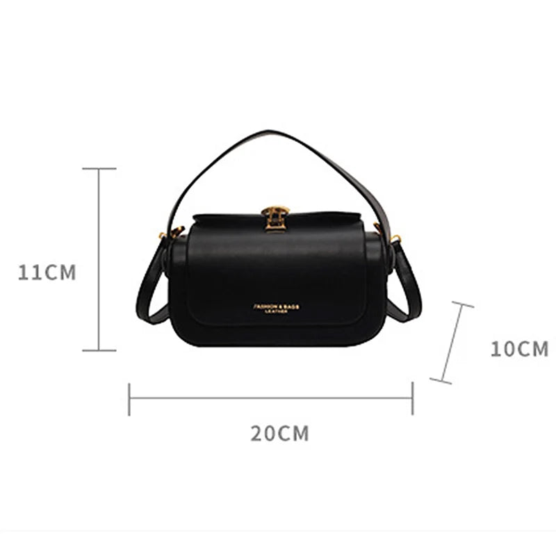 Classic Black Shoulder Bag Women's Versatile Retro Crossbody Square Bags 2024 New Large Capacity Textured Leather Flap Handbags