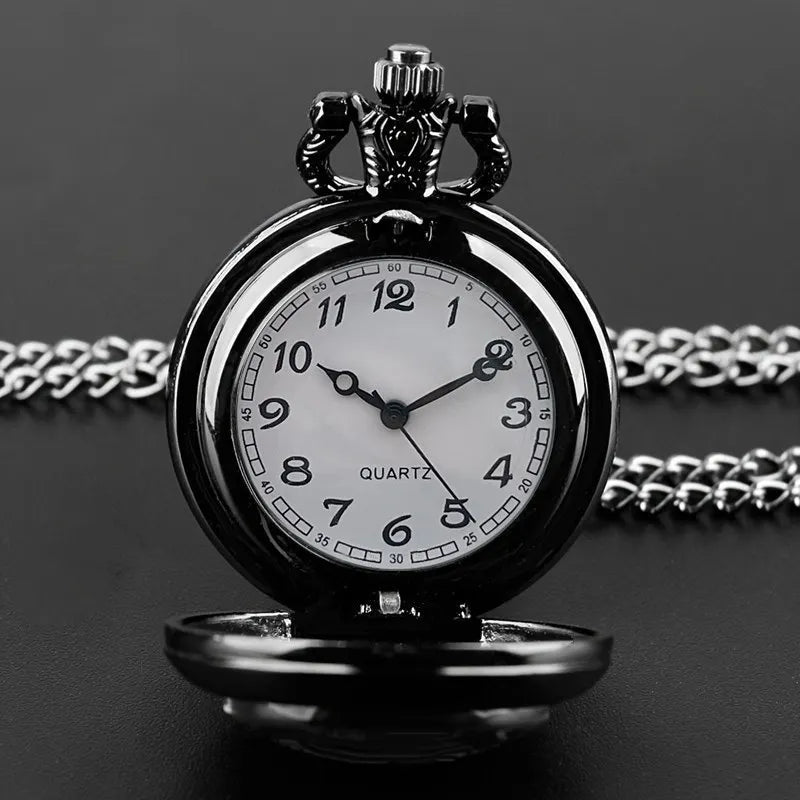 Exquisite Special Pocket Watch Blue Rose Flower Elegant Black Clock With Necklace Chain Lover's Best Gift Cool Fashion Relojes